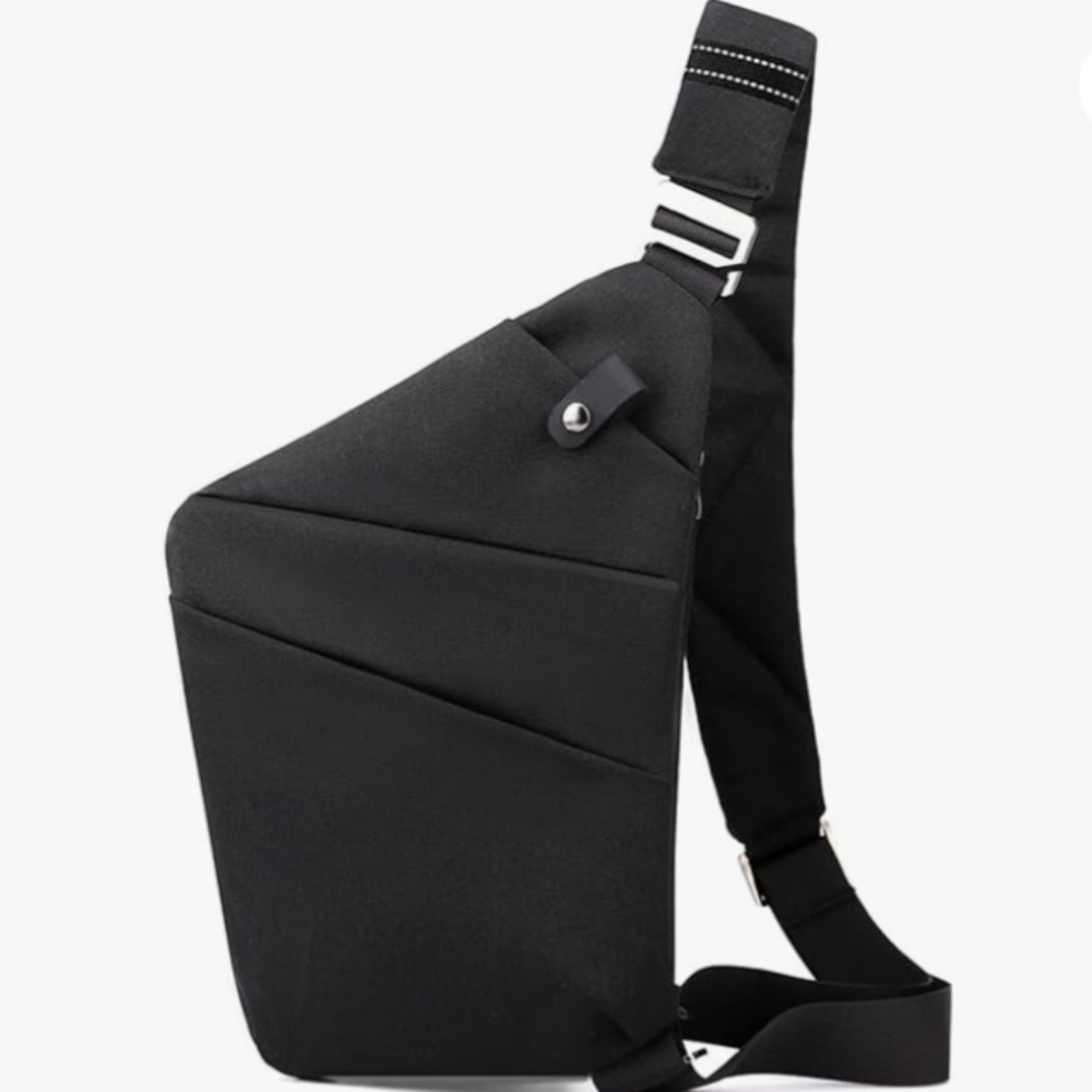 RFID ANTI-THEFT 360 Black Geometric Crossbody Sling Bag